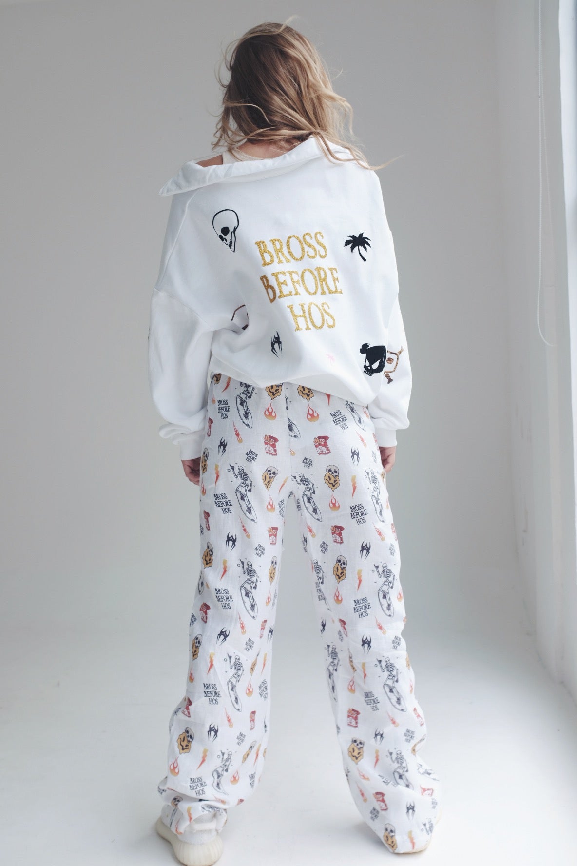 LINEN PANTS BBH PRINT - BROSS BEFORE HOS
