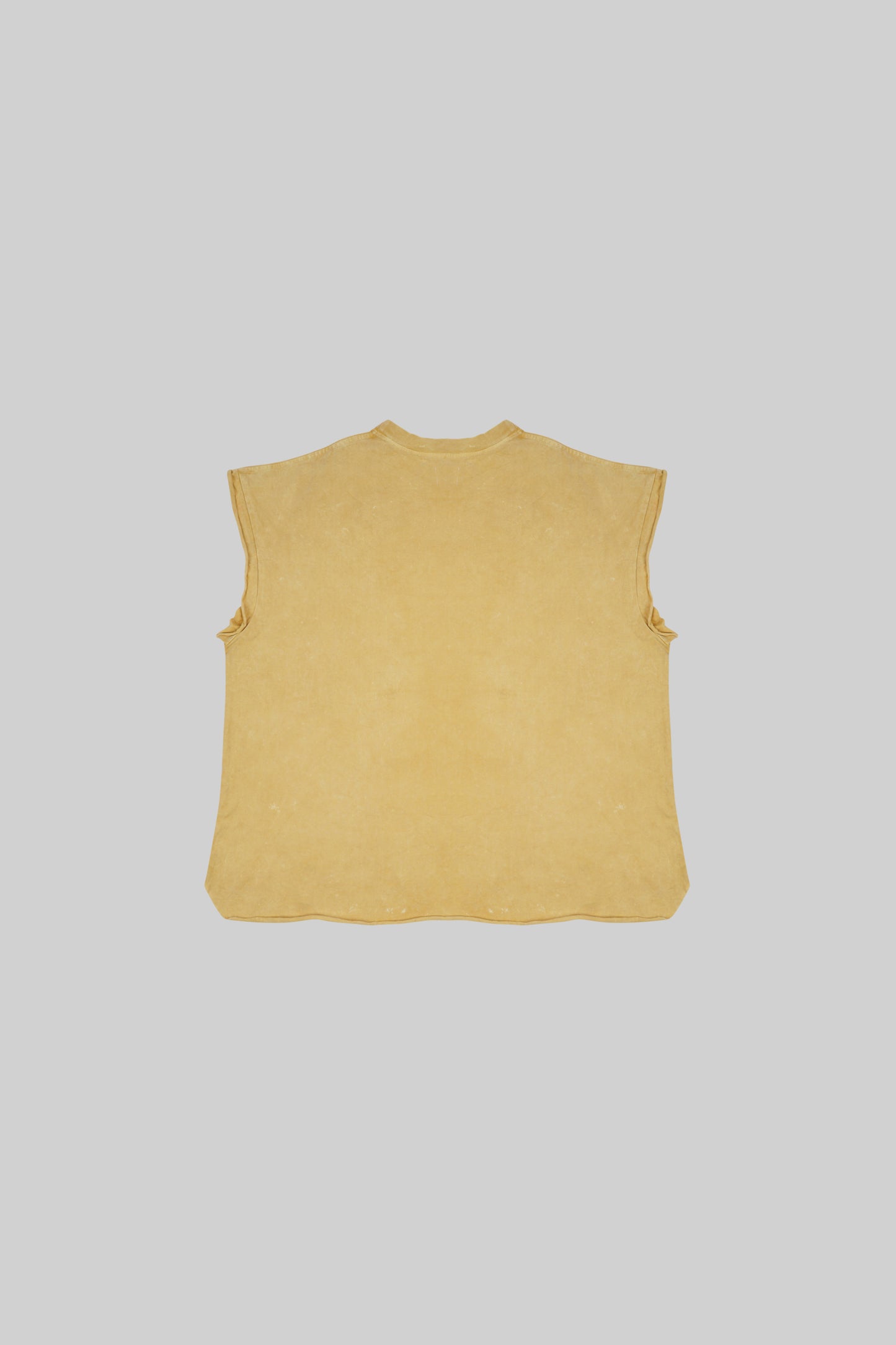 Stonewashed BROSS BEFORE HOS BOUTIQUE muscle top, casual sleeveless shirt with a relaxed fit, displayed on a hanger.