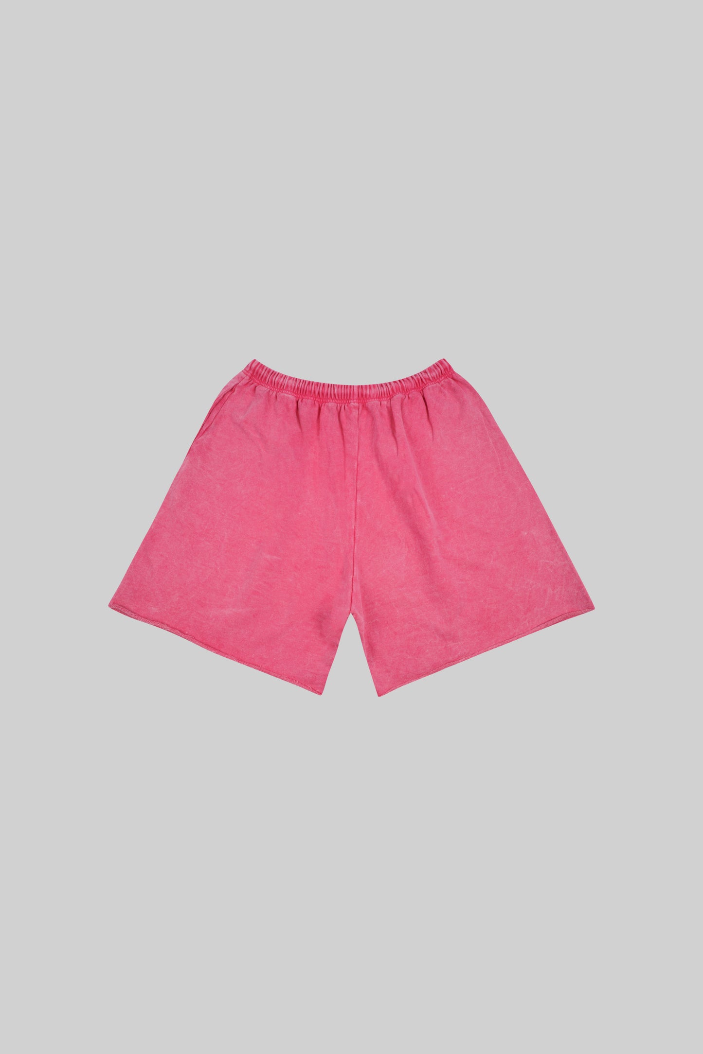 Bright pink French terry shorts from Bross Before HOS Boutique, featuring a relaxed fit and comfortable casual style.