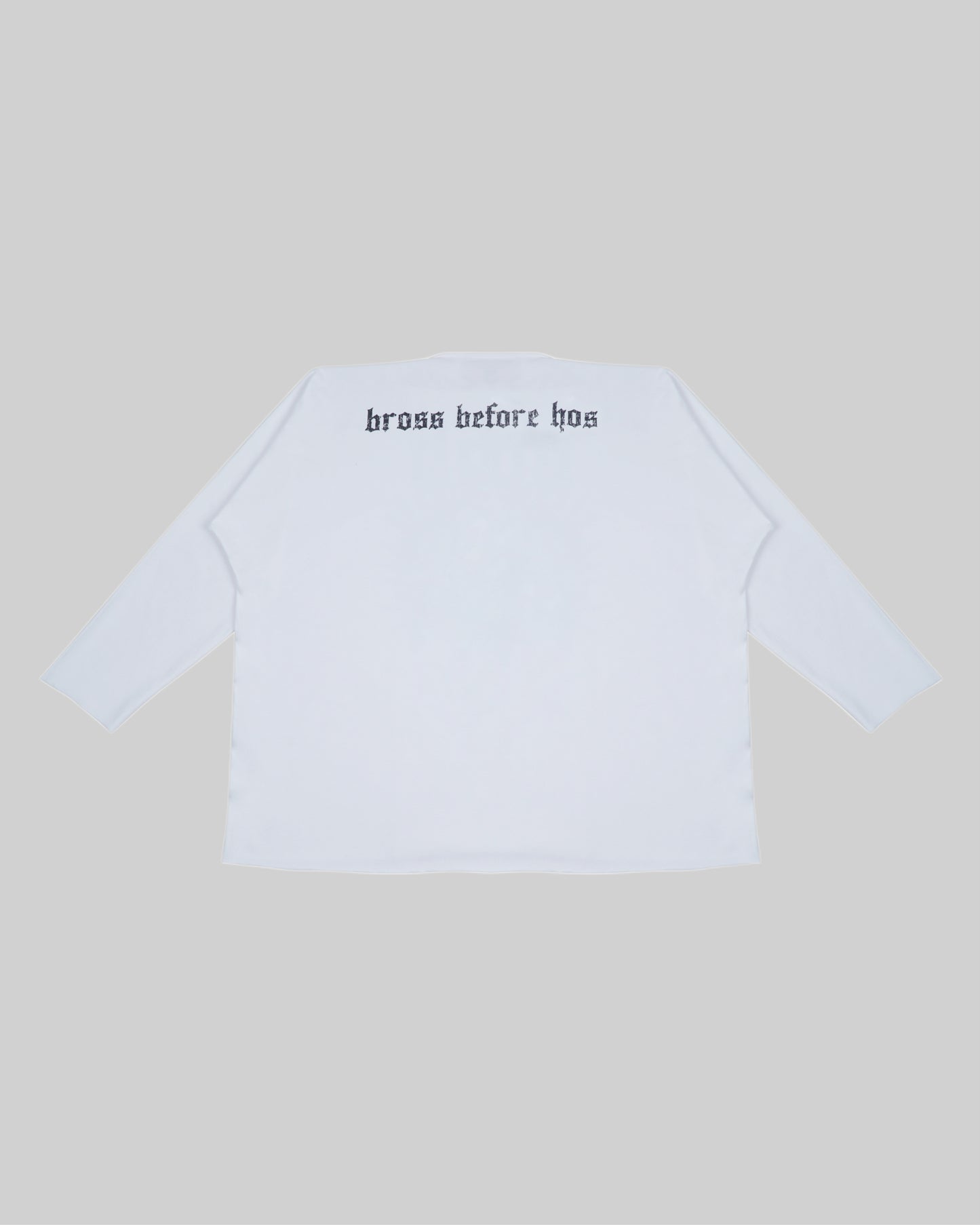 LONGSLEEVE WITH PRINT “SKULL” WHITE - BROSS BEFORE HOS