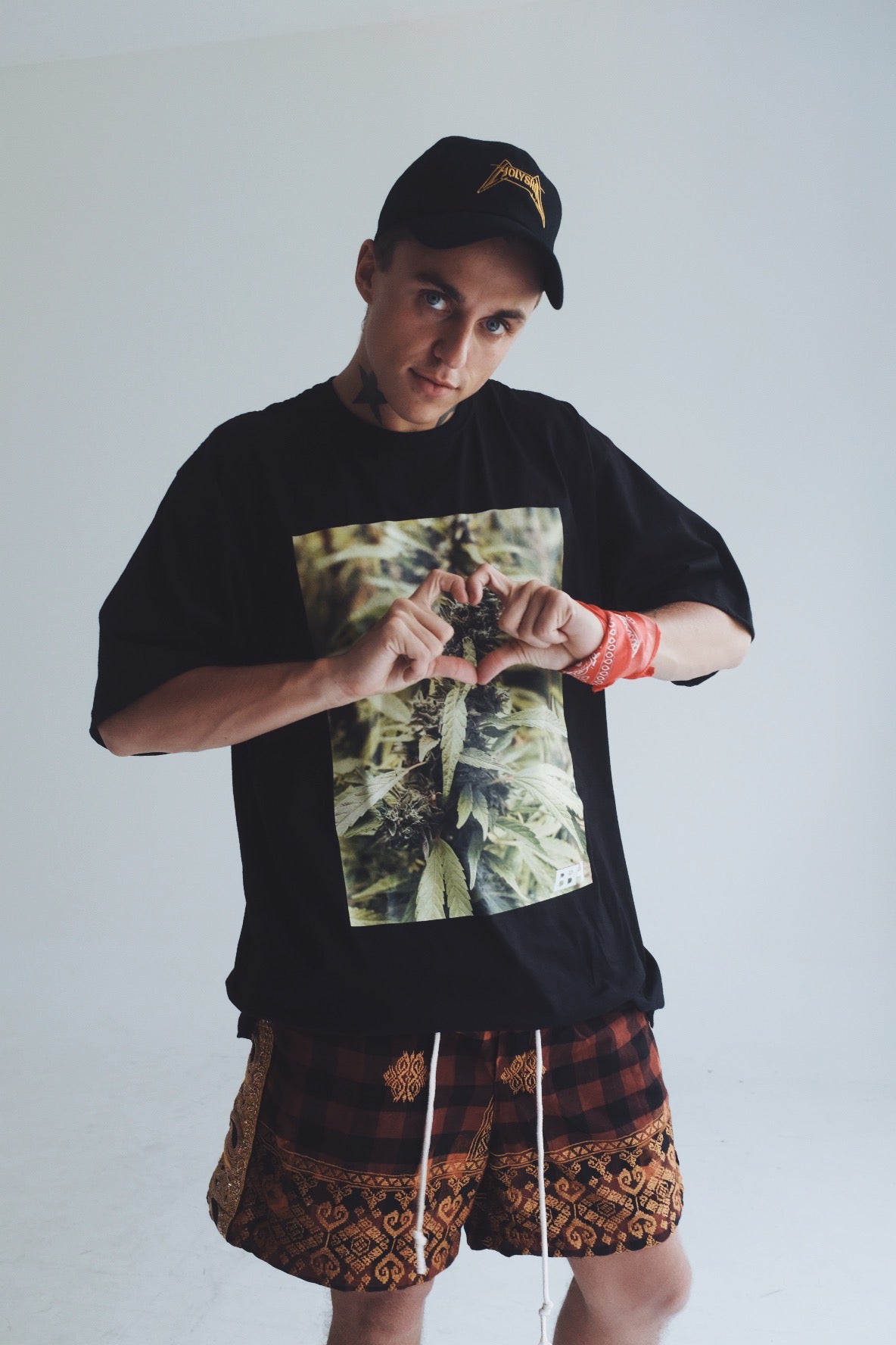 COTTON T-SHIRT WaEED PRINT - BROSS BEFORE HOS
