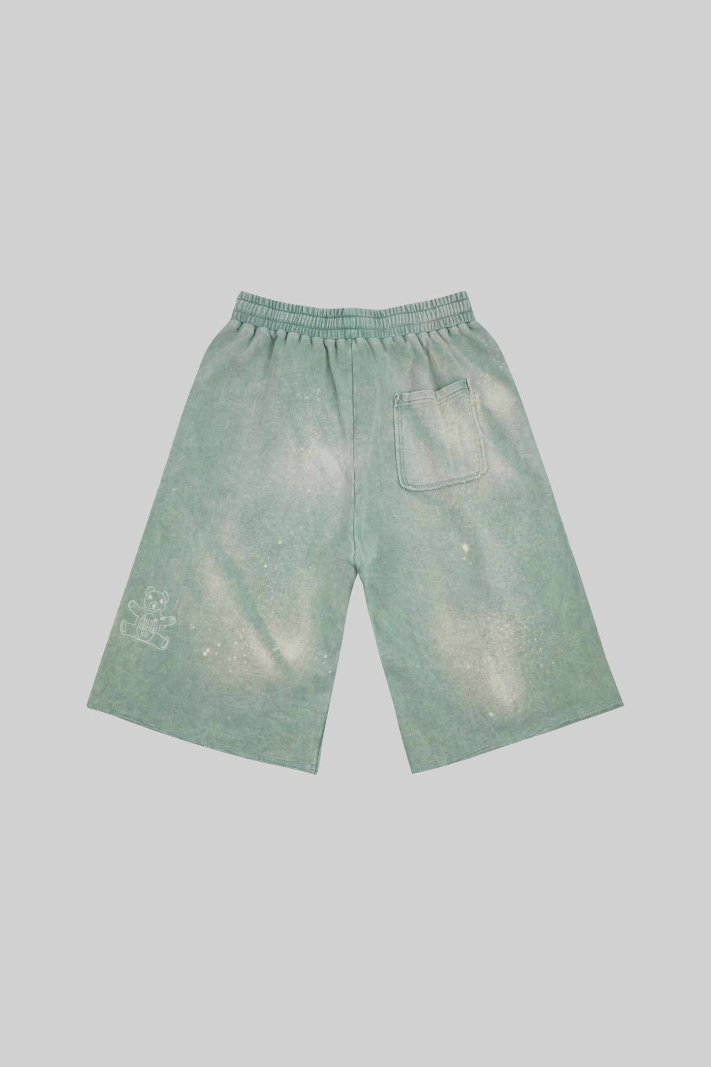 Green French Terry long shorts from Bross Before Hos Boutique, showcasing a casual, comfortable fit with a relaxed style.