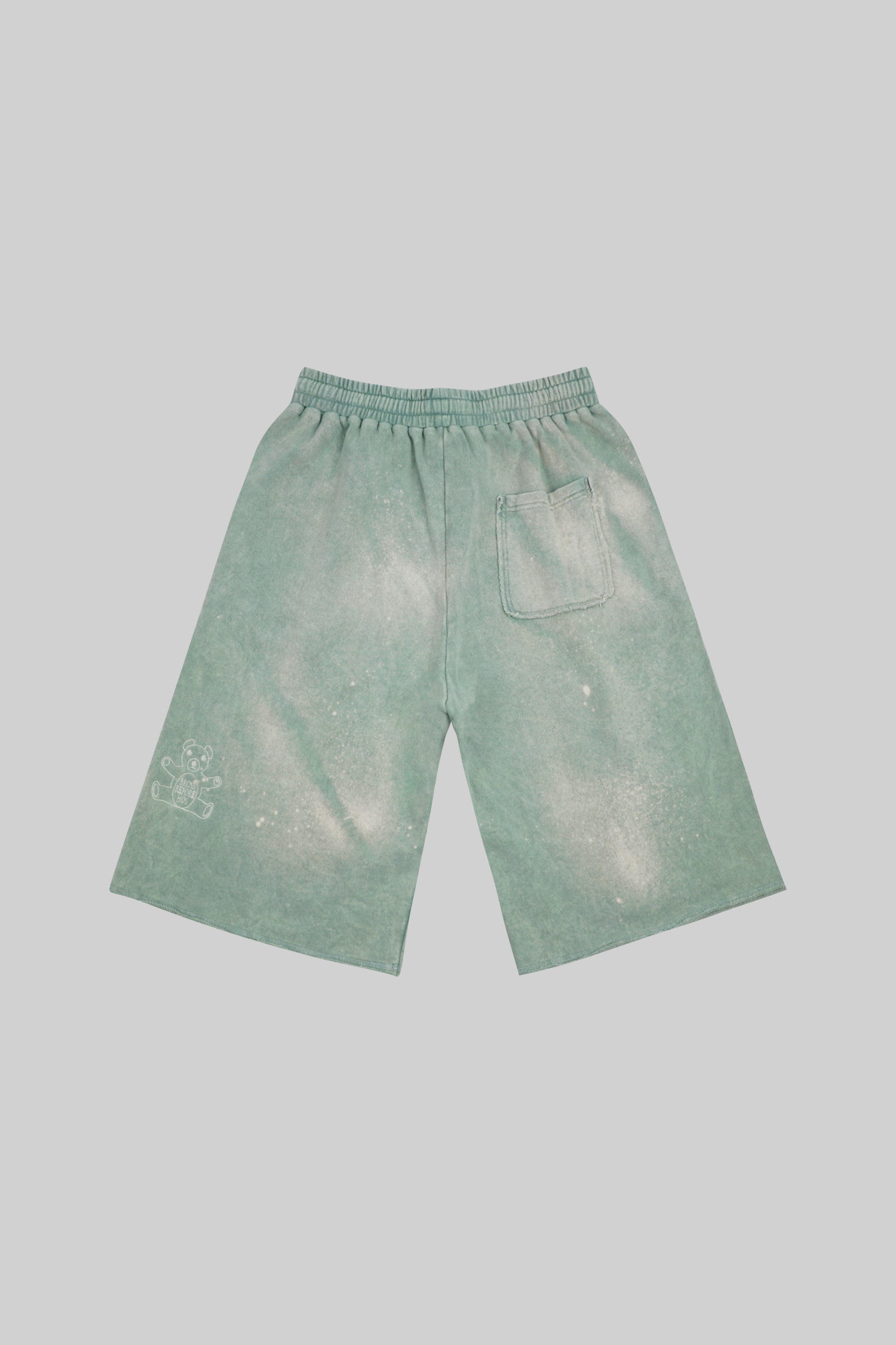 Green French Terry long shorts from Bross Before Hos Boutique, showcasing a casual, comfortable fit with a relaxed style.