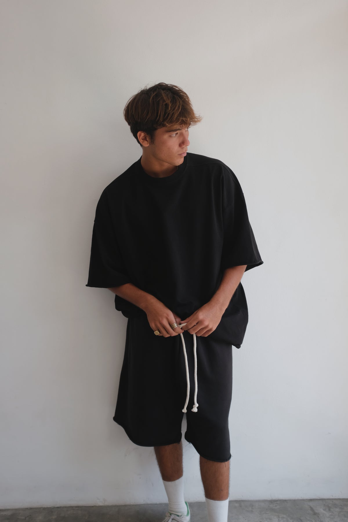 Black French Terry shorts from Bross Before Hos Boutique, featuring a comfortable fit and casual style.