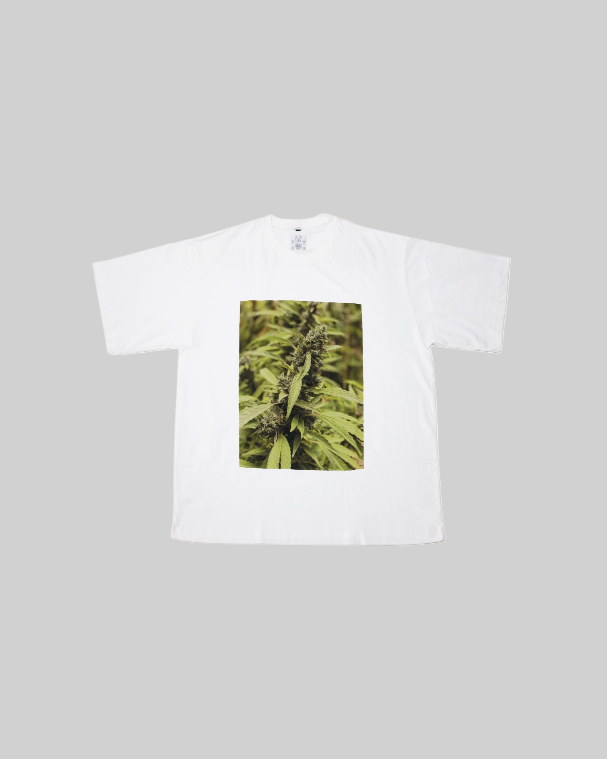 Cotton T-shirt with plant print from Bross Before Hos Boutique, featuring a comfortable fit and botanical design.