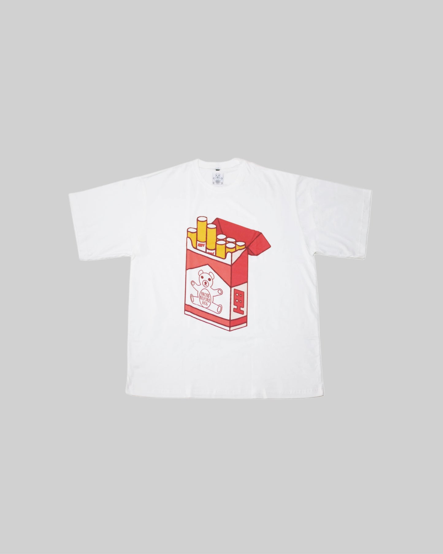 Cotton T-shirt with cigarette print by Bross Before Hos Boutique, featuring a casual fit and stylish graphic design.