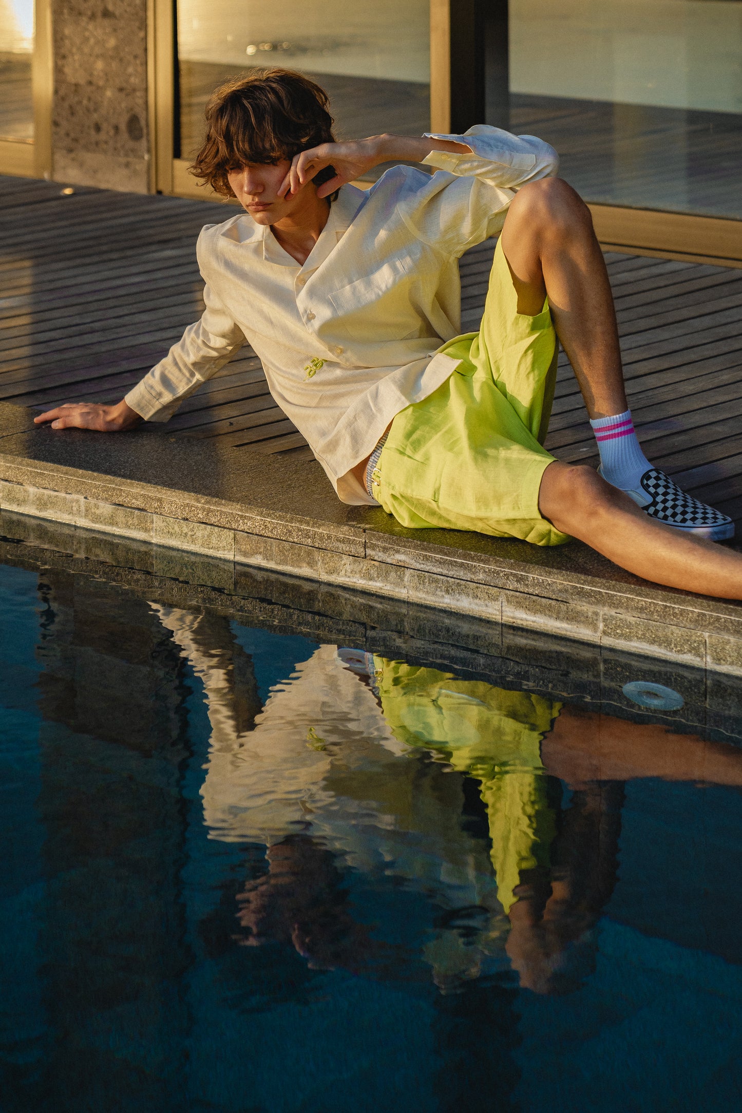 LINEN SHORT BRIGHT BASE