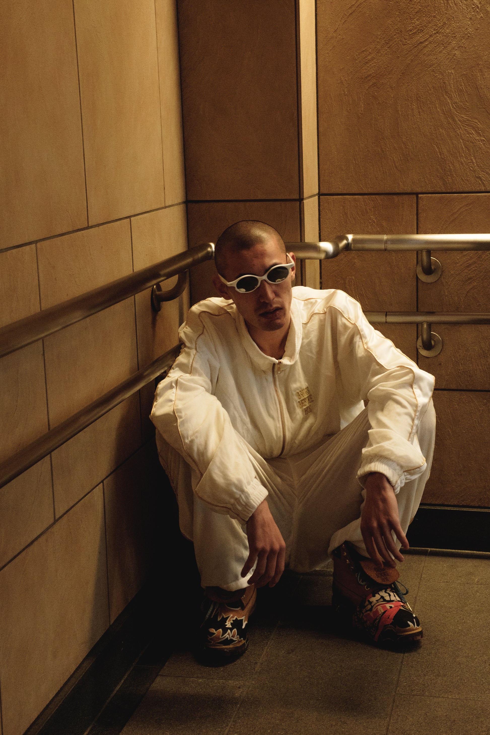 White silk velvet track pants from Bross Before Hoss Boutique, featuring a soft, luxurious fabric and relaxed fit.