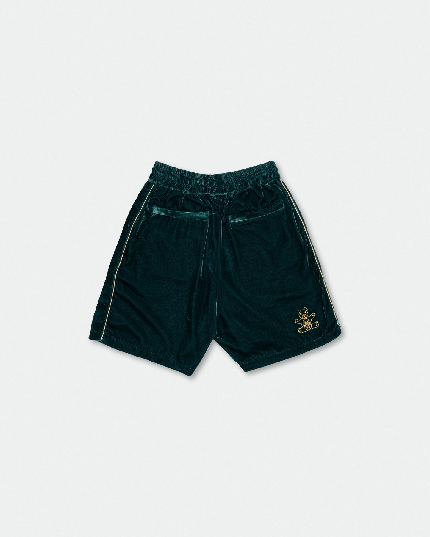 SILK VELVET TRACK SHORT OLIVE