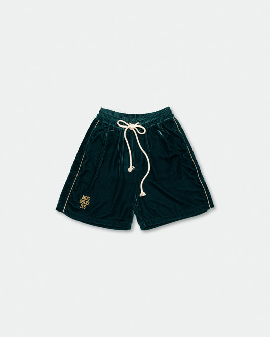 SILK VELVET TRACK SHORT OLIVE