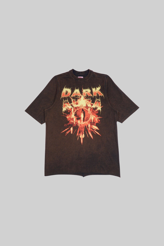 Classic BROSS BEFORE HOS BOUTIQUE dark print T-shirt displayed on a mannequin.