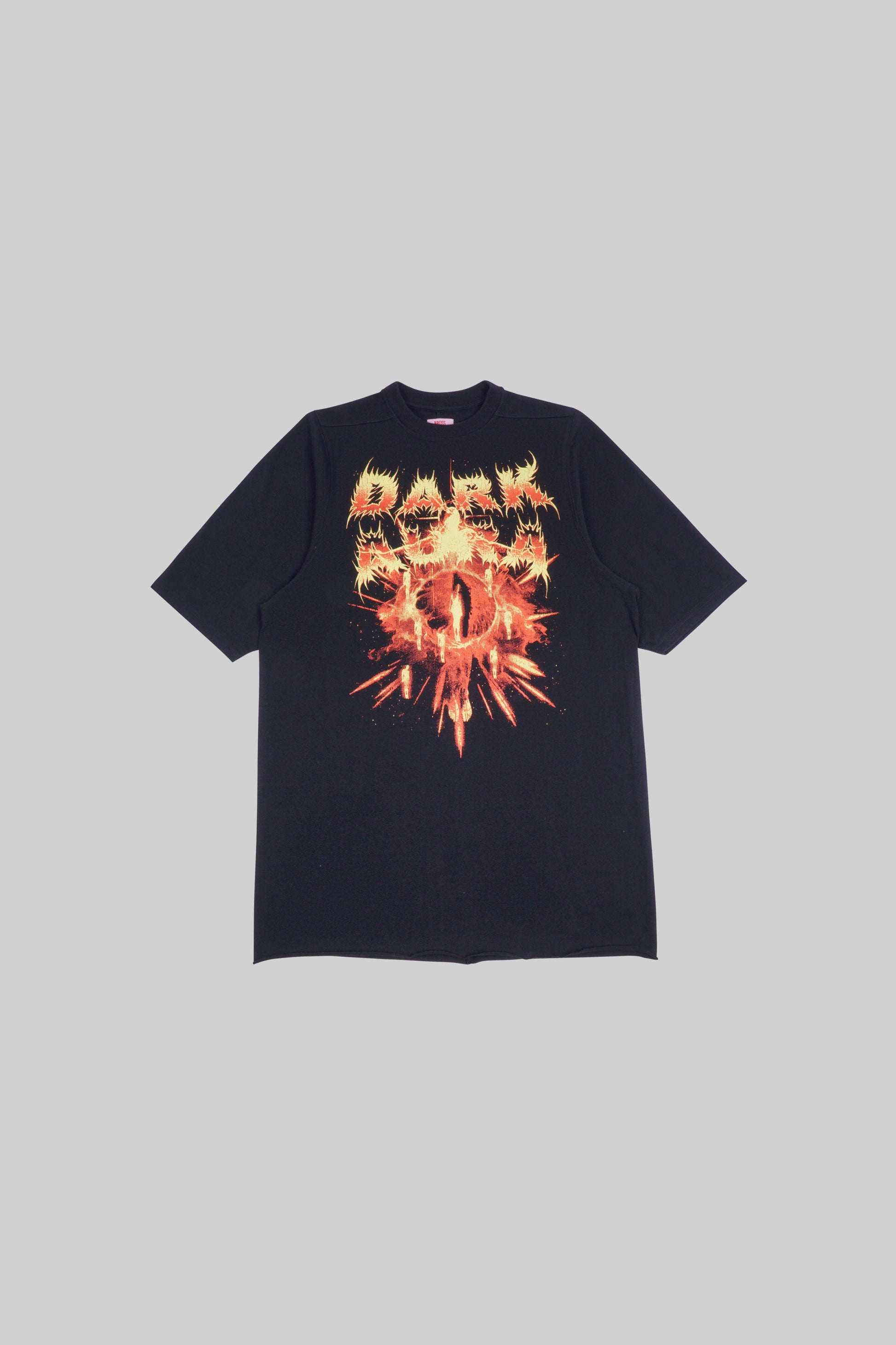 Black classic T-shirt with white "Dark" print from Bross Before Hos Boutique, displayed flat on a white background.