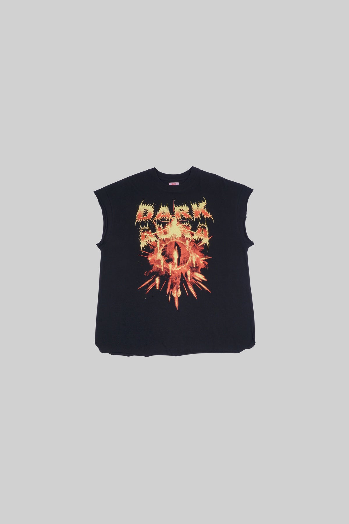 Black muscle top with "Dark" print from Bross Before Hos Boutique, featuring a sleeveless design and casual fit.