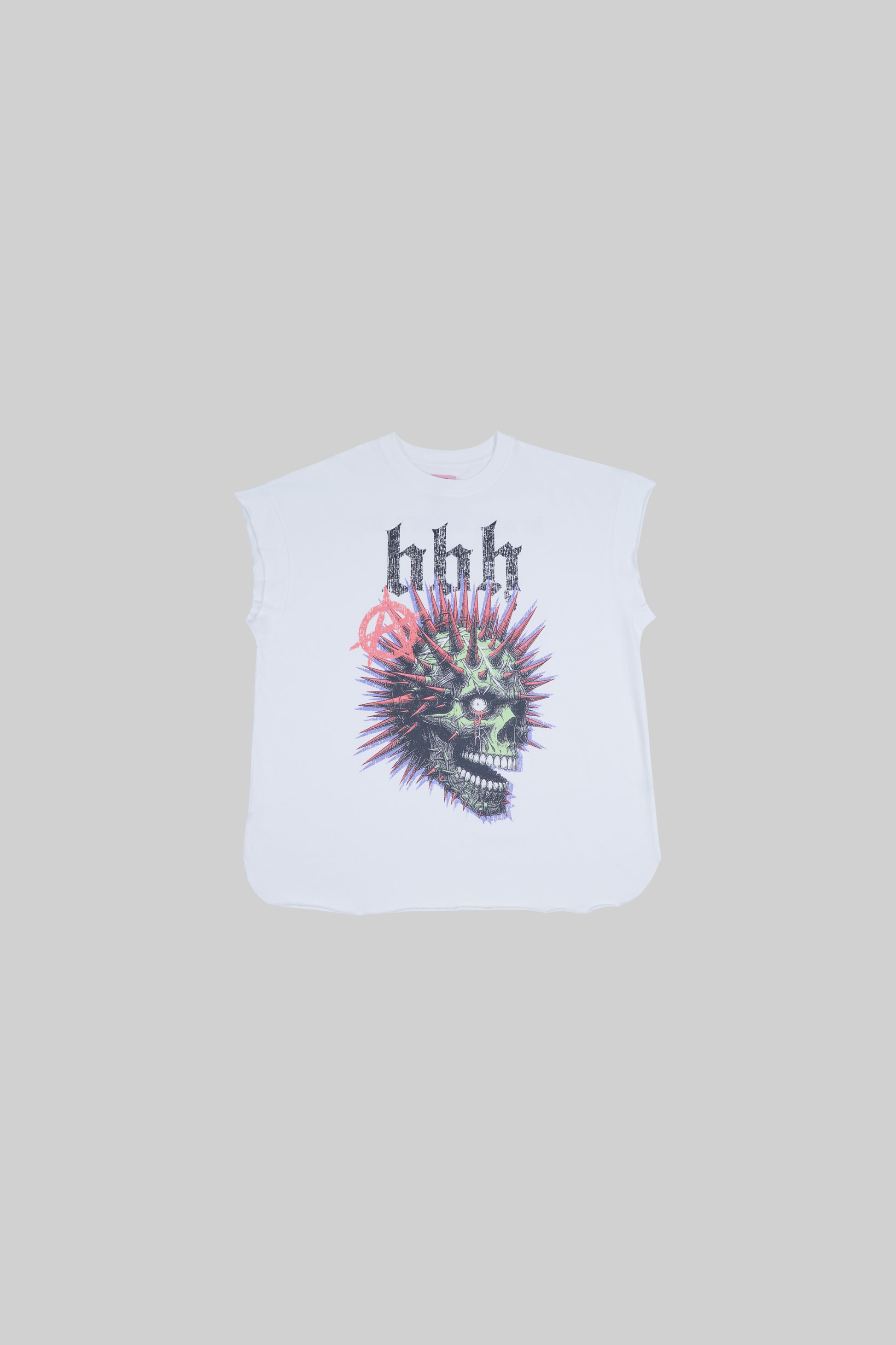 Black muscle top with skull print from Bross Before Hos Boutique, featuring a sleeveless design and bold graphic on the front.