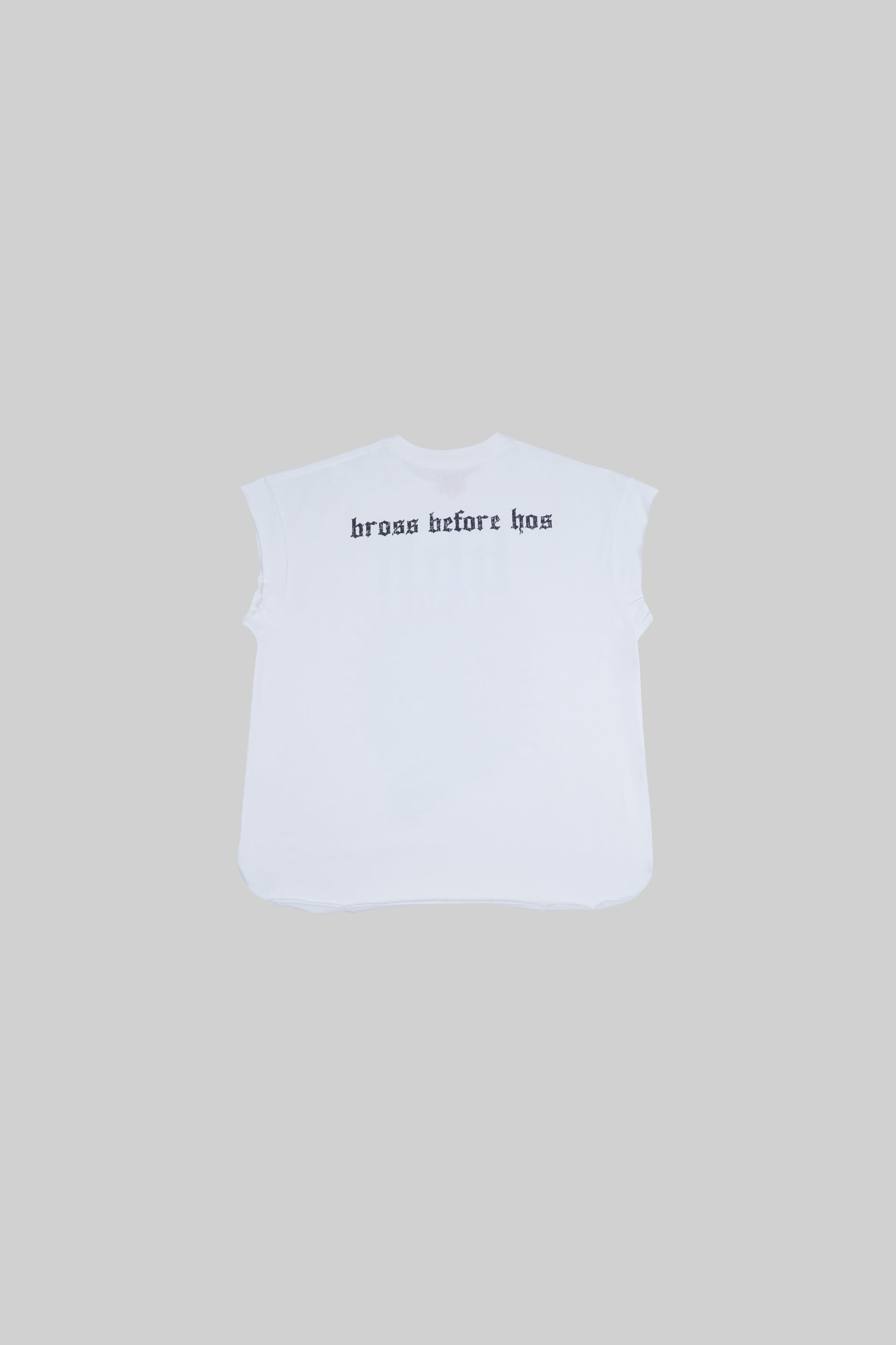 Black muscle top with a skull print from Bross Before Hos Boutique, featuring a sleeveless design and casual fit.