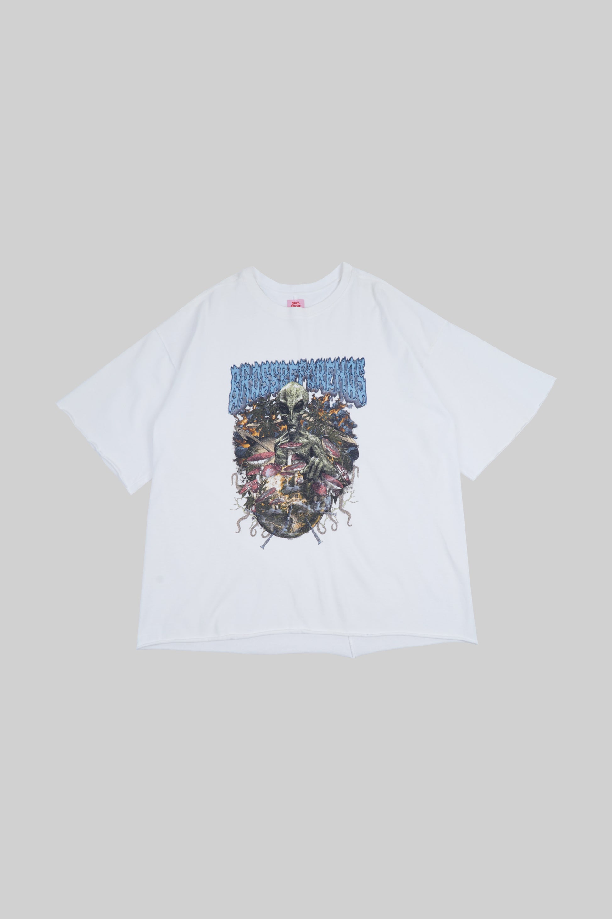 Black T-shirt with alien print from Bross Before Hos Boutique, featuring a graphic design on the front.