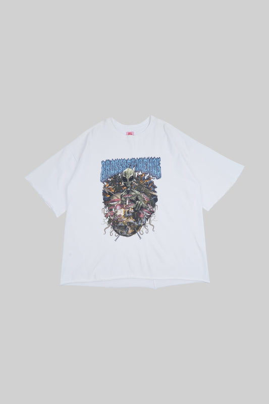 Black T-shirt with alien print from Bross Before Hos Boutique, featuring a graphic design on the front.