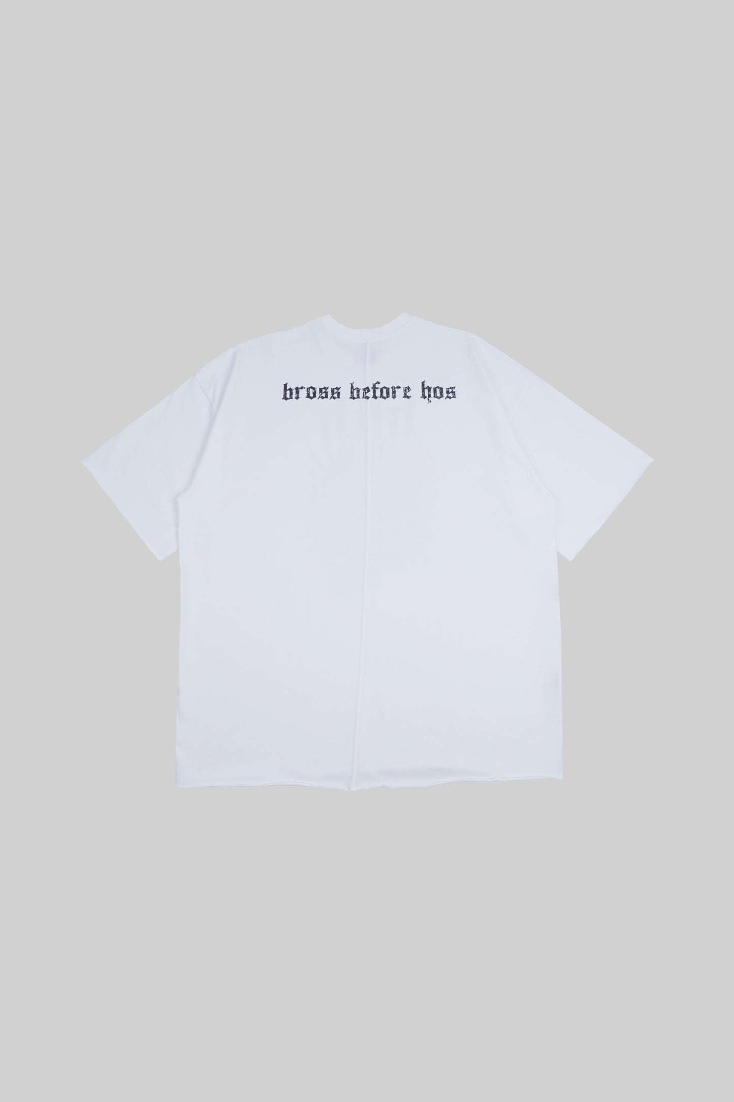 Black T-shirt with a bold skull print from Bross Before Hos Boutique, casual and stylish men's graphic T-shirt.