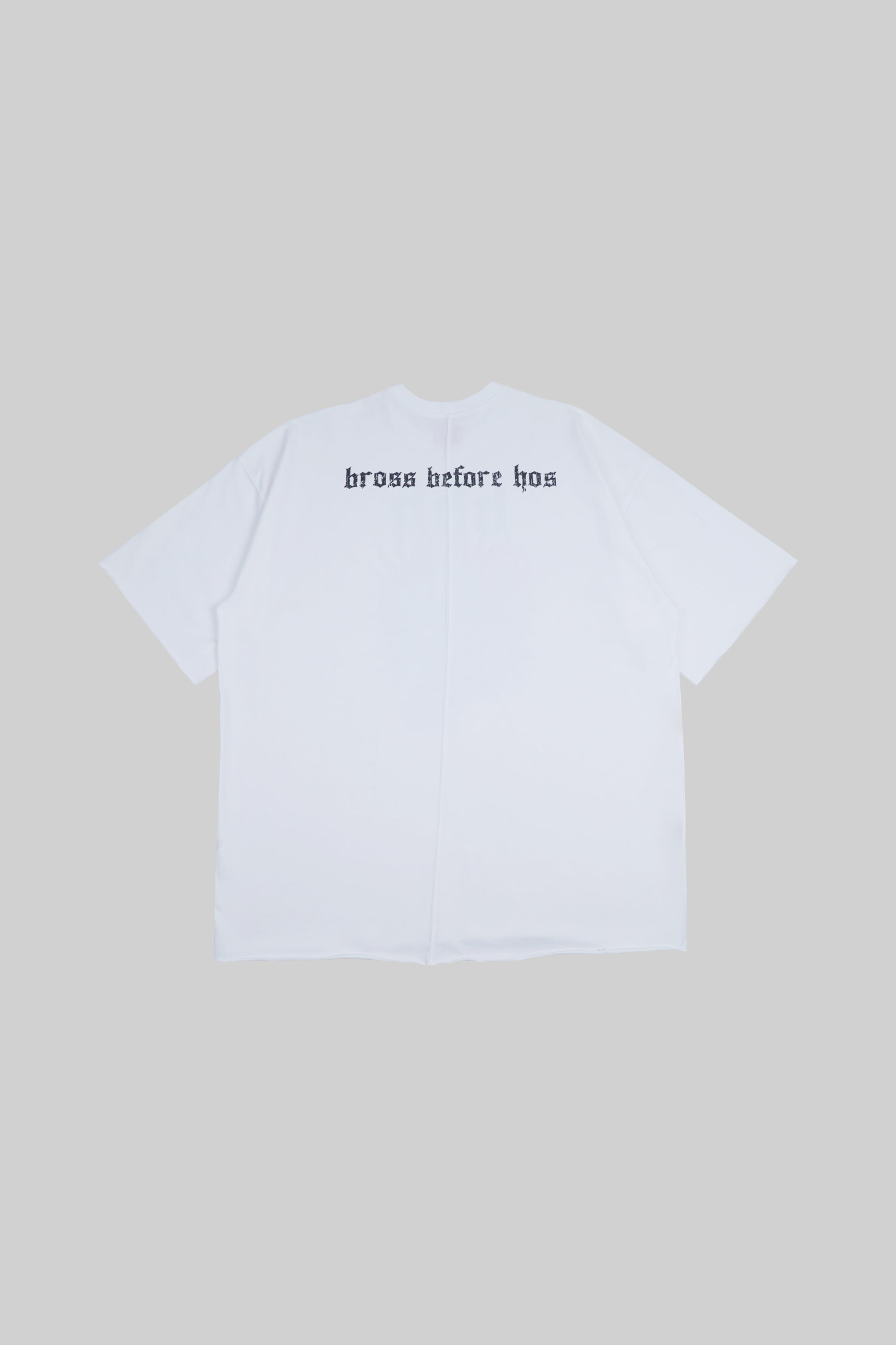 Black T-shirt with a bold skull print from Bross Before Hos Boutique, casual and stylish men's graphic T-shirt.