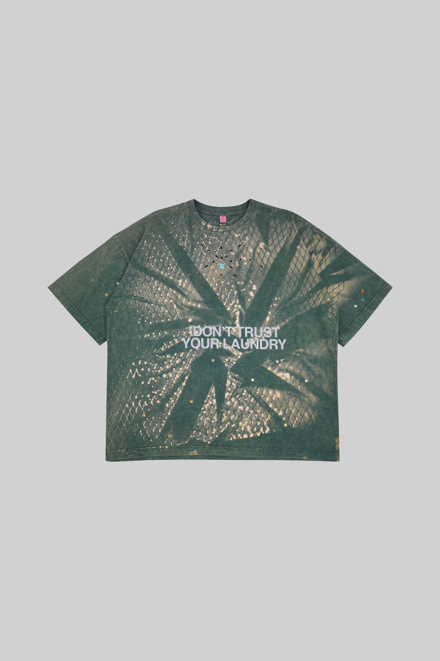 Black T-shirt with diamond art design from Bross Before Hos Boutique, featuring a bold, artistic print on the front.