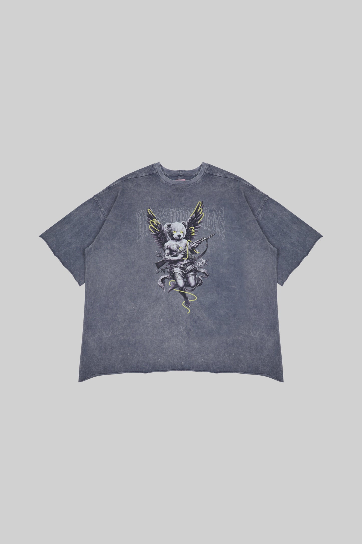 Printed T-shirt featuring an angel bear design from Bross Before Hos Boutique, showcasing a casual, stylish graphic tee.