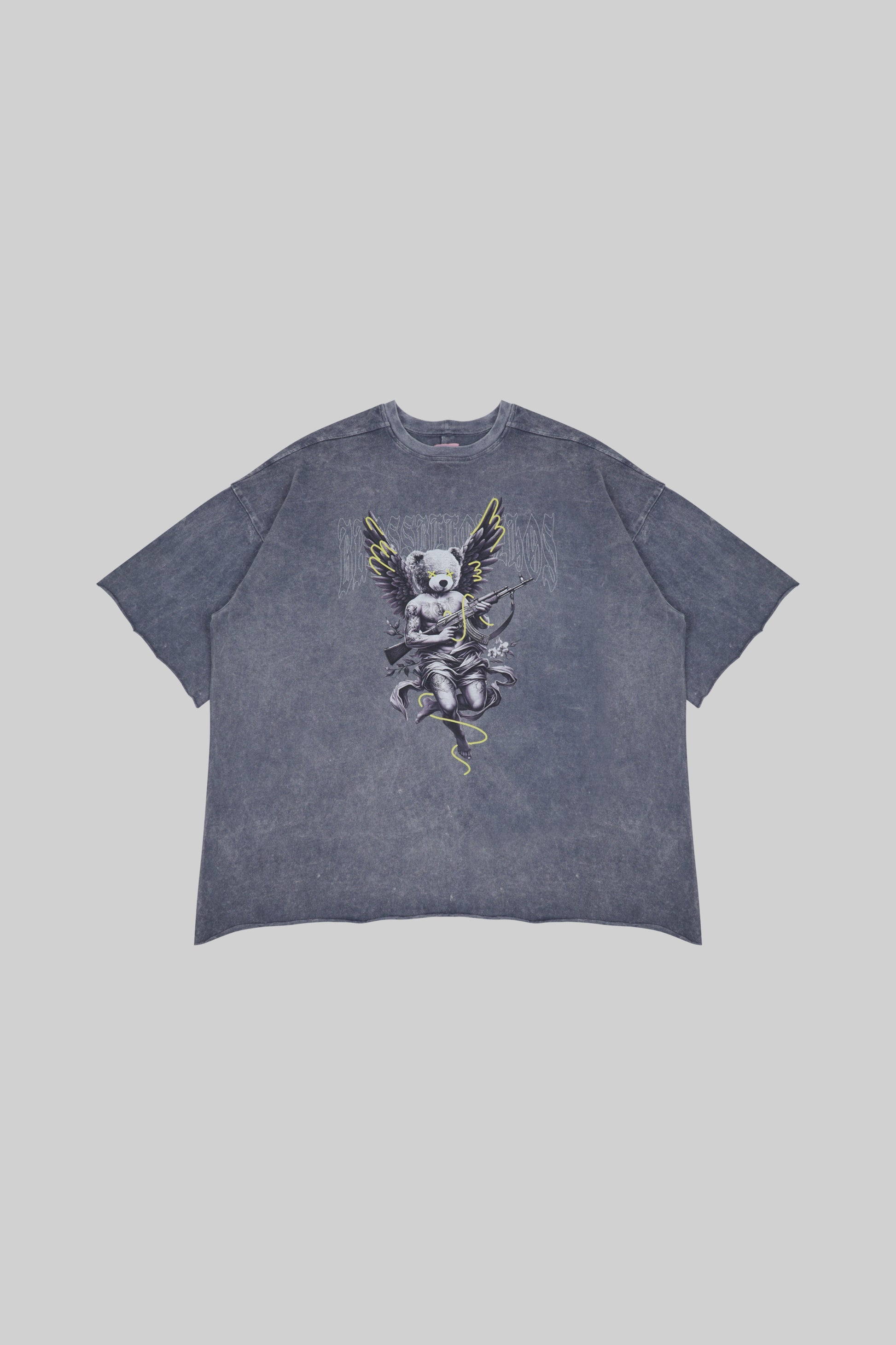 Printed T-shirt featuring an angel bear design from Bross Before Hos Boutique, showcasing a casual, stylish graphic tee.