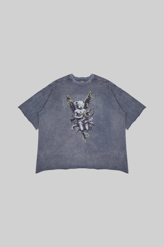Printed T-shirt featuring an angel bear design from Bross Before Hos Boutique, showcasing a casual, stylish graphic tee.