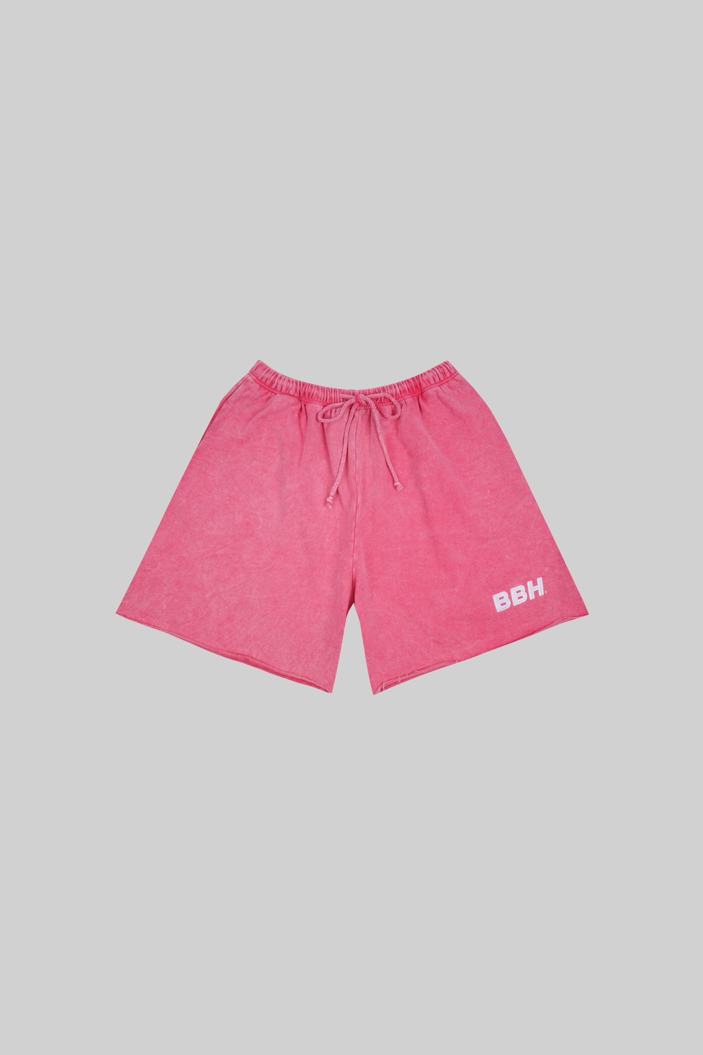 Bright pink French terry shorts from Bross Before H Os Boutique, featuring a comfortable, casual fit and stylish design.