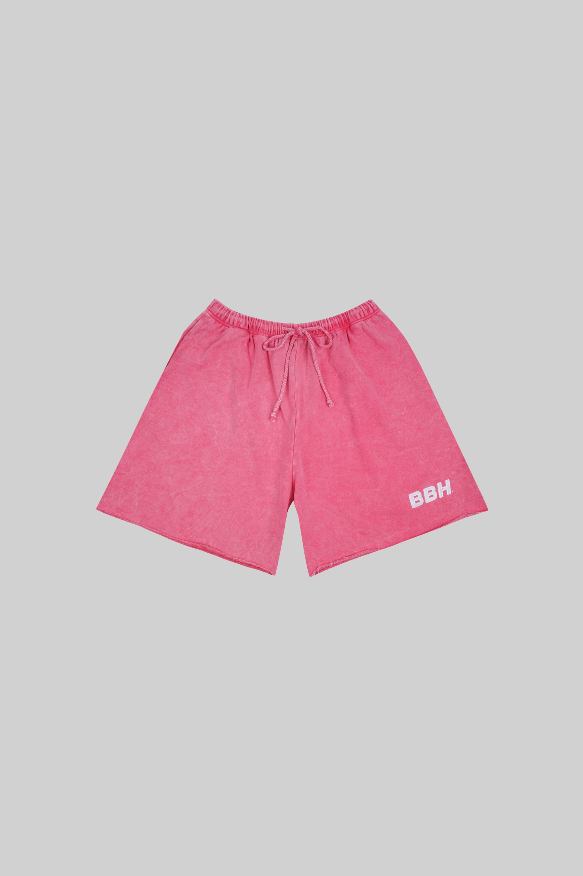 Bright pink French terry shorts from Bross Before H Os Boutique, featuring a comfortable, casual fit and stylish design.
