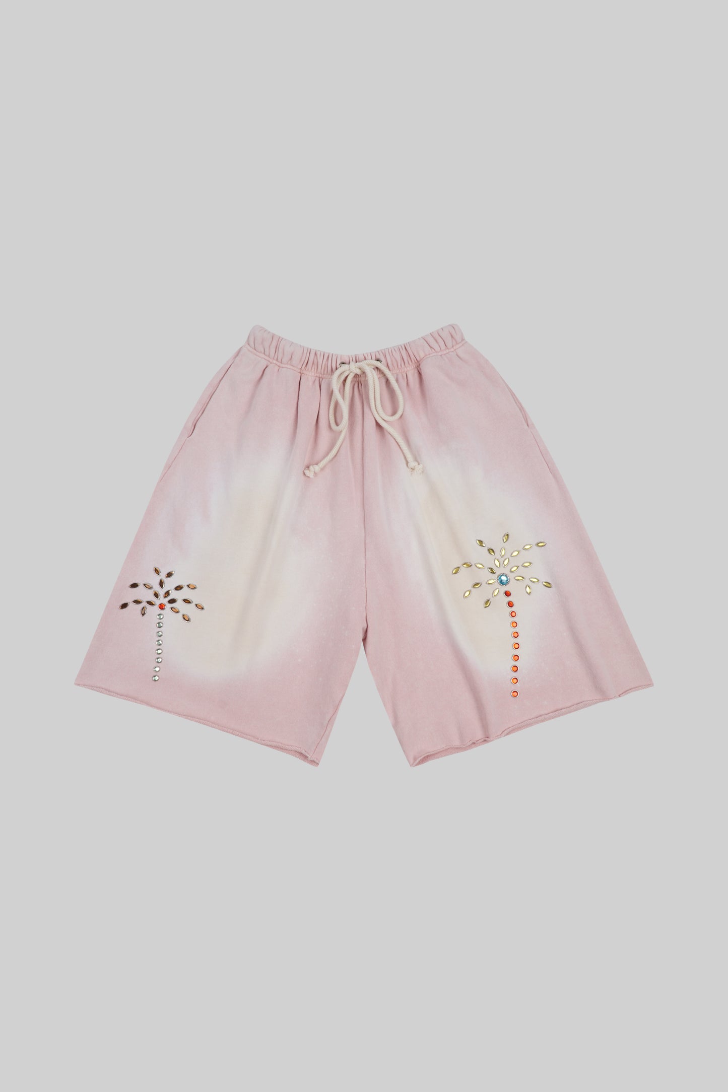 BROSS BEFORE HOS BOUTIQUE shorts with diamond embellishments, stylish casual shorts featuring sparkling diamond accents.