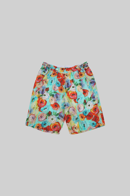 BROSS BEFORE HOS BOUTIQUE RAMIE shorts, lightweight pants, natural beige color, casual style, front pockets, relaxed fit.