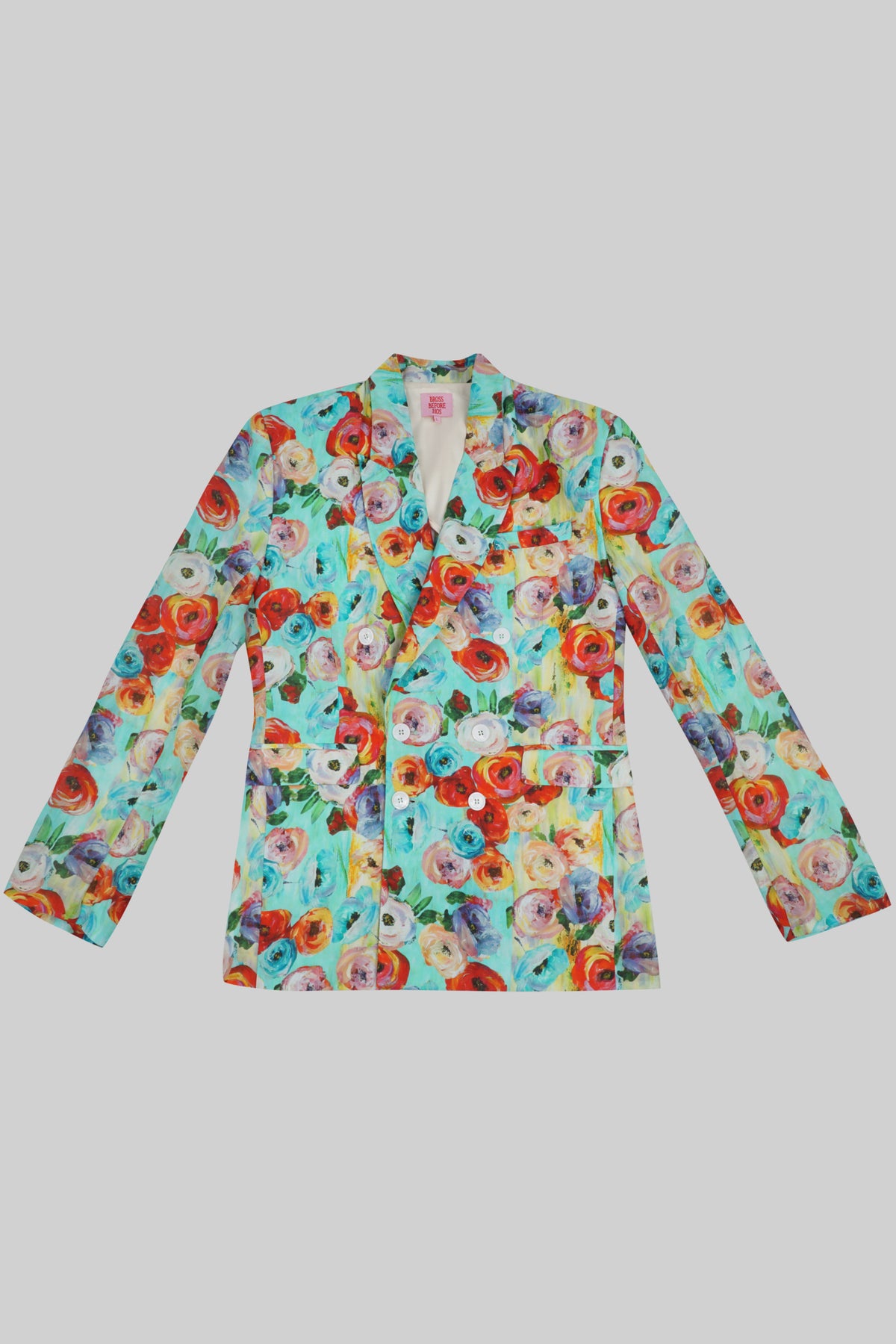 Ramie jacket by Bross Before HOS Boutique, featuring lightweight fabric, button closure, and stylish collar.