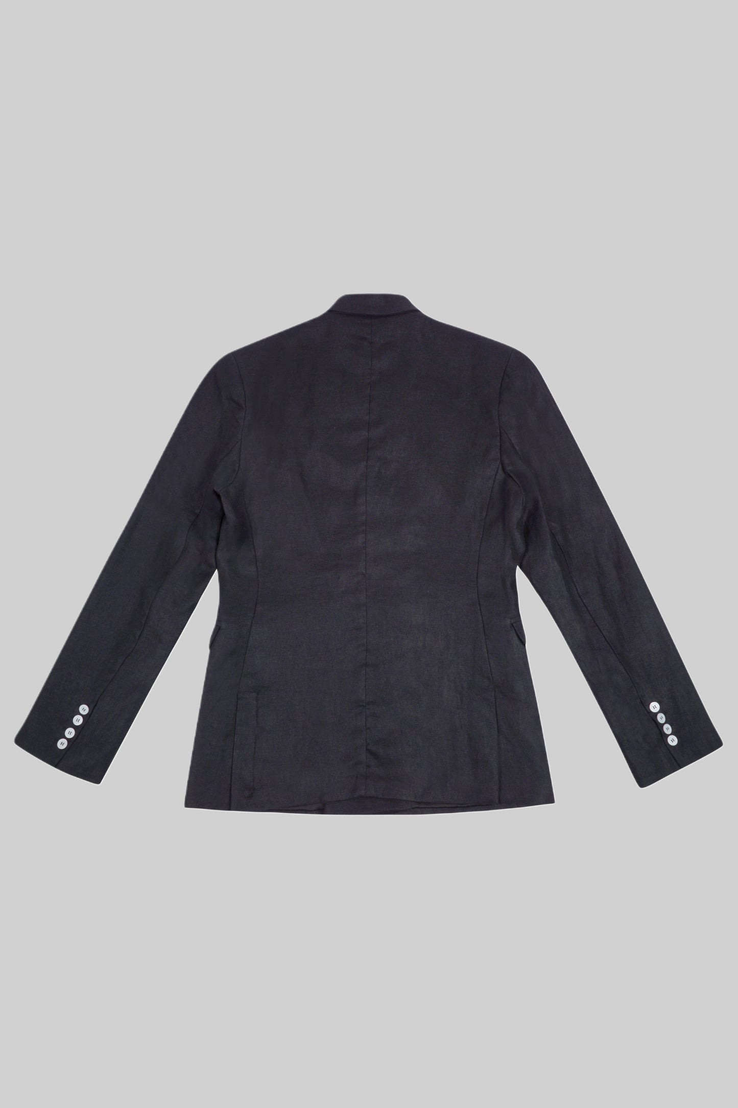 Black linen jacket from Bross Before Hos Boutique, featuring a lightweight, relaxed fit with a casual, stylish design.