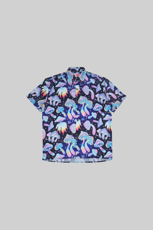 Mushroom print shirt by Bross Before Hos Boutique, featuring a stylish design with a comfortable fit and casual style.