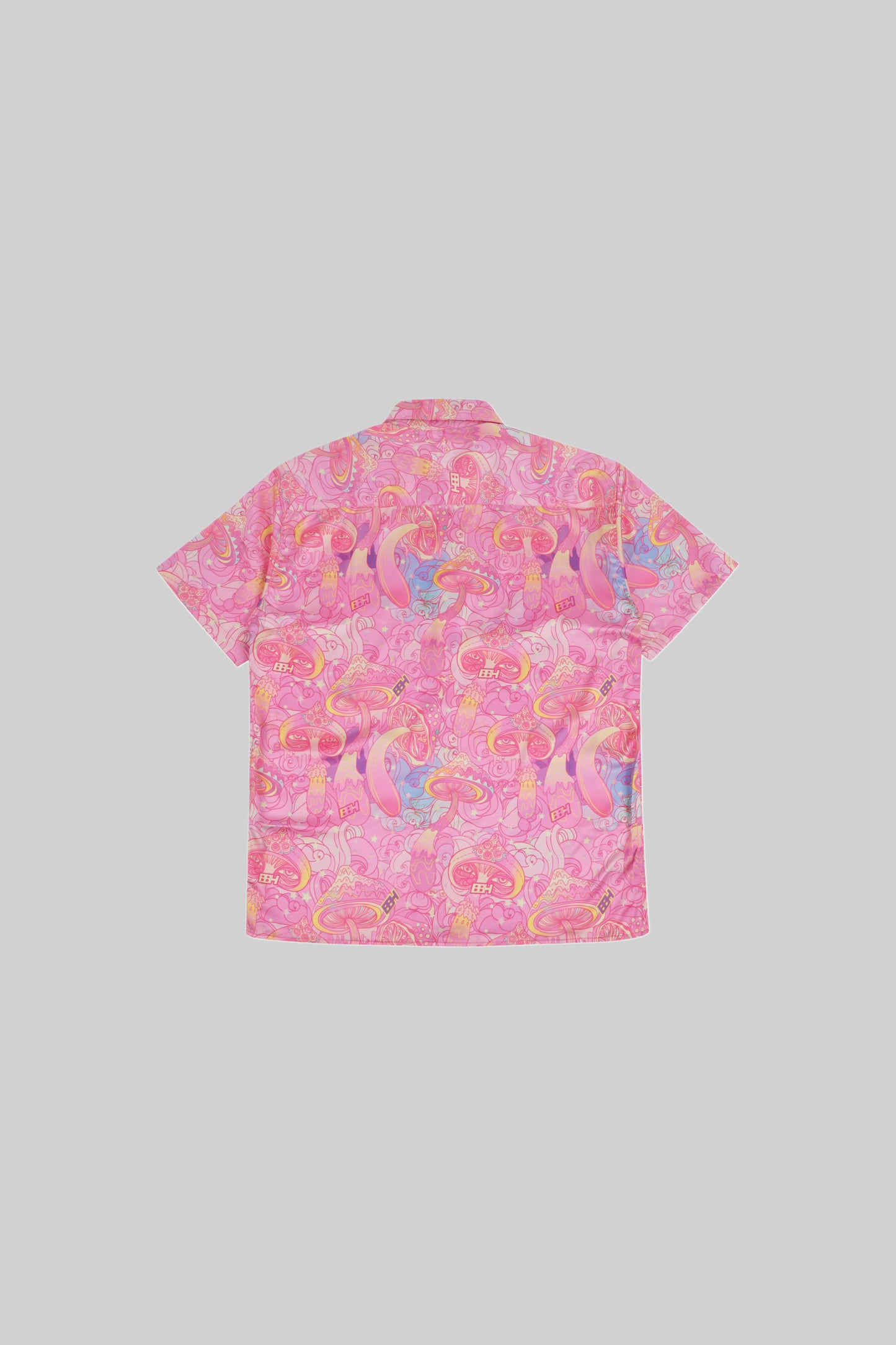 Mushroom print shirt by Bross Before Hos Boutique featuring a casual, stylish design with a button-up front and long sleeves.
