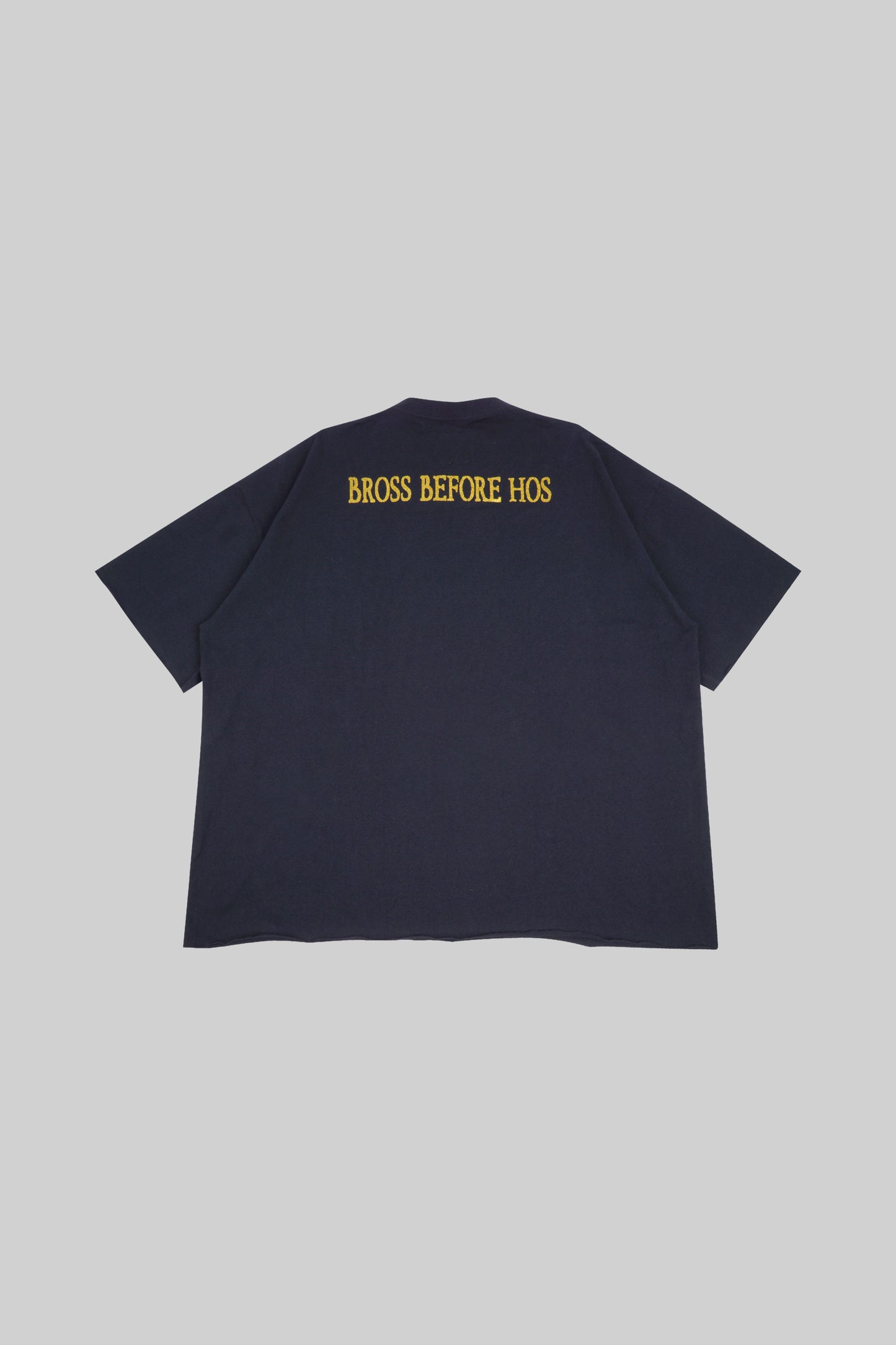 Black T-shirt with bold "TERRORIST" print from Bross Before Hos Boutique, shown flat on a white background.