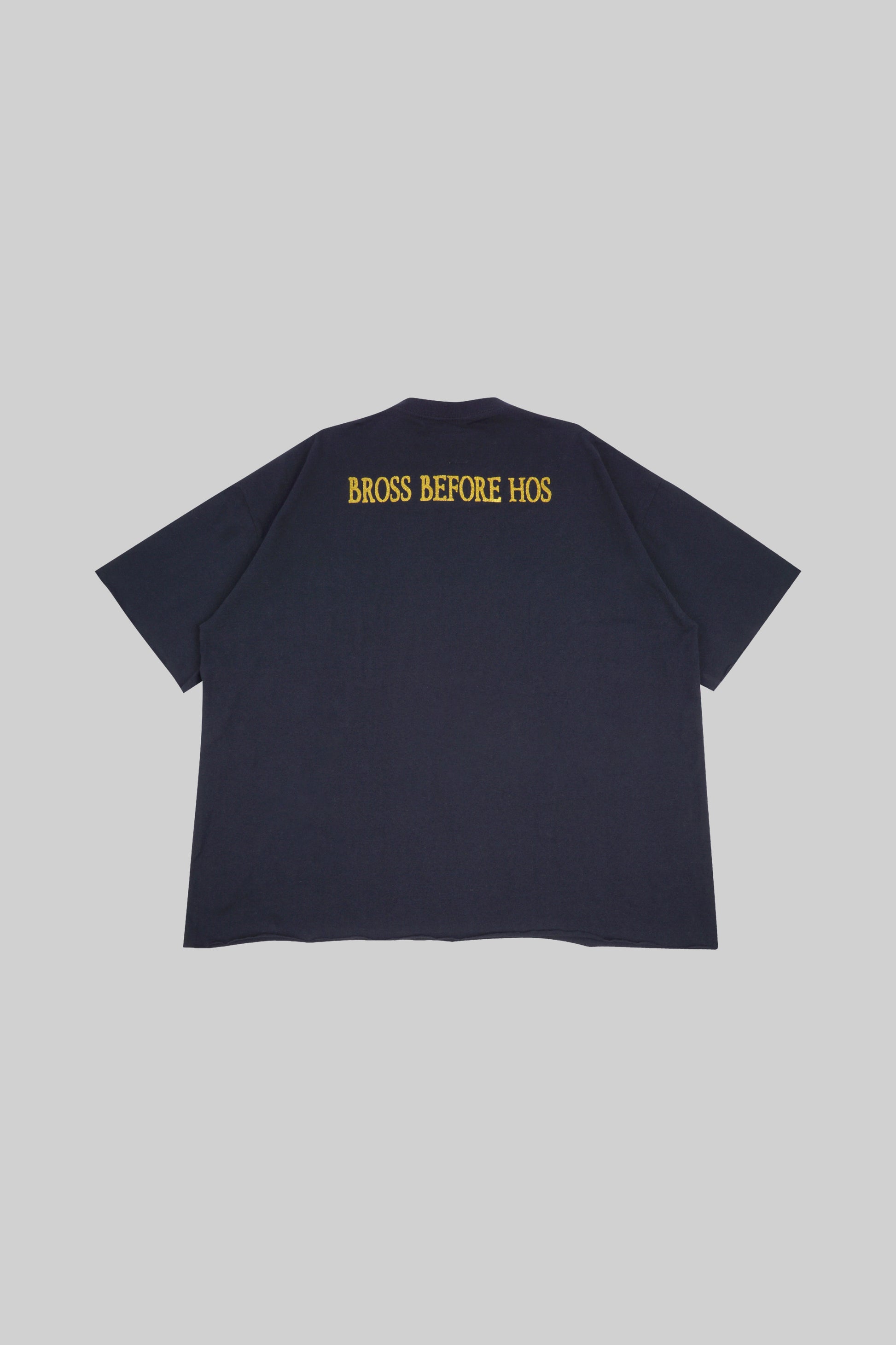 Black T-shirt with bold "TERRORIST" print from Bross Before Hos Boutique, shown flat on a white background.
