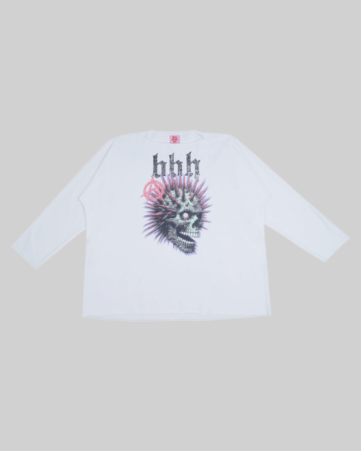 LONGSLEEVE WITH PRINT “SKULL” WHITE - BROSS BEFORE HOS