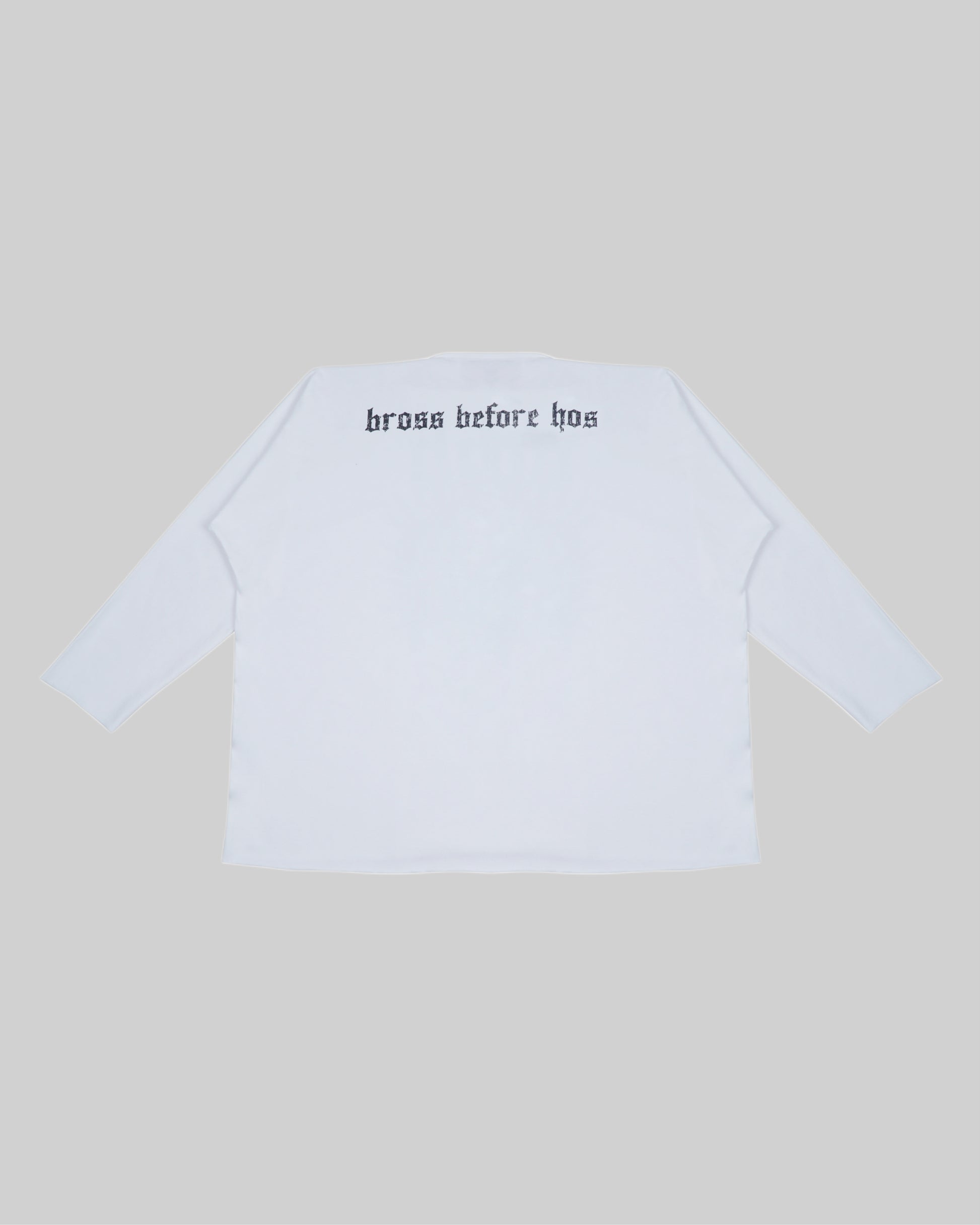 LONGSLEEVE WITH PRINT “SKULL” WHITE - BROSS BEFORE HOS