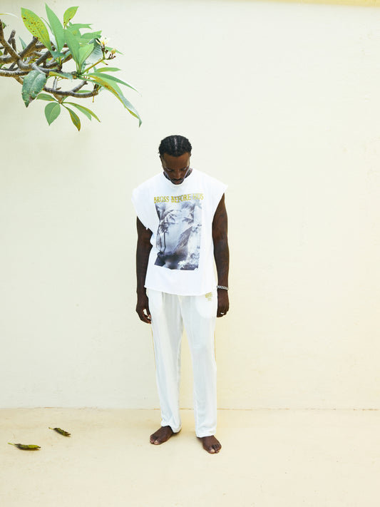 STONEWASHED MUSCLE WITH PRINT PALMS