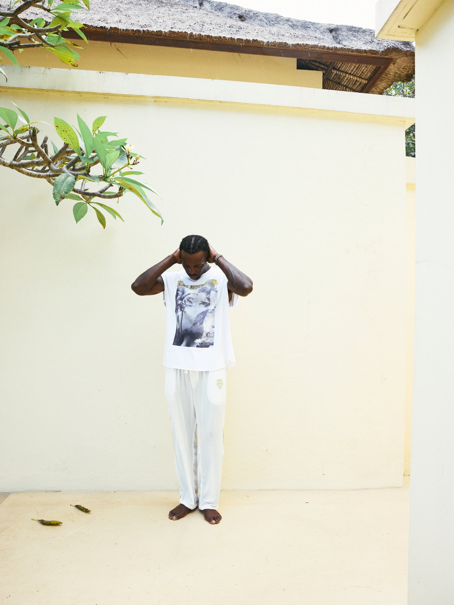 STONEWASHED MUSCLE WITH PRINT PALMS