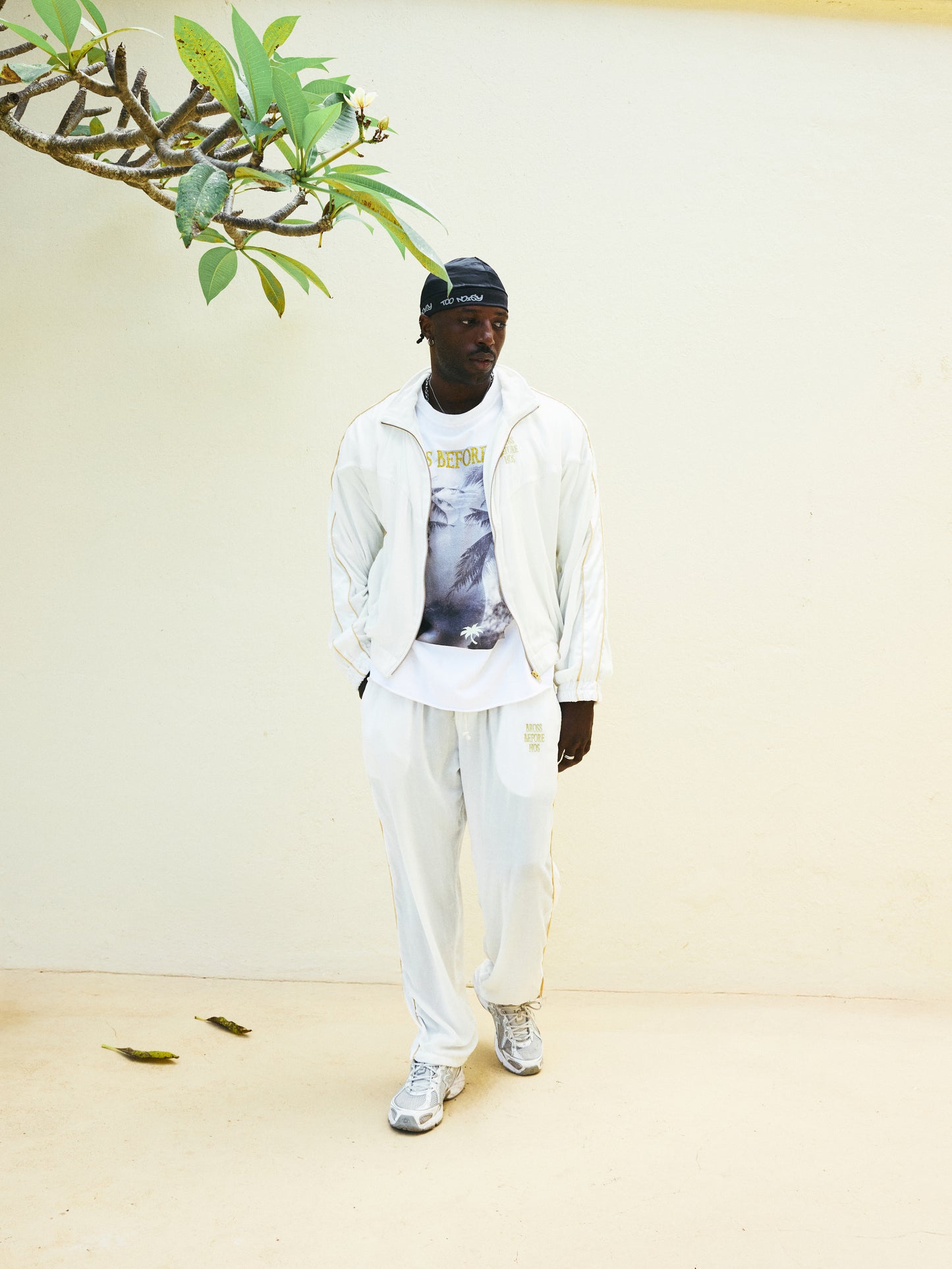 SILK VELVET TRACK JACKET WHITE
