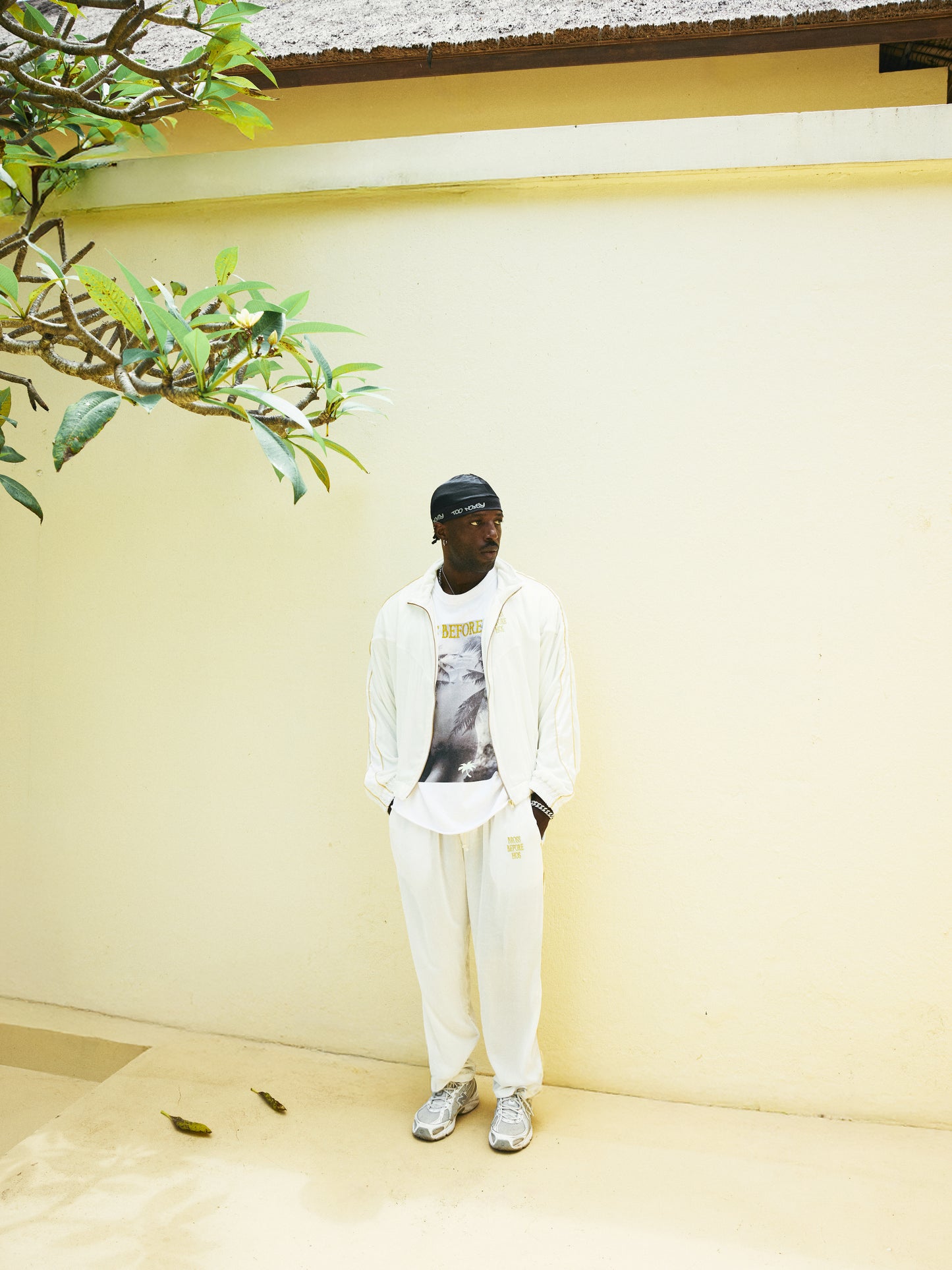 SILK VELVET TRACK JACKET WHITE
